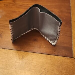 Elegant Gray Leather Card Holder